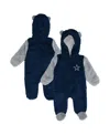 Outerstuff Baby Boys And Girls Navy Dallas Cowboys Stay Napping Fleece Bunting Full-zip Sleeper In Blue