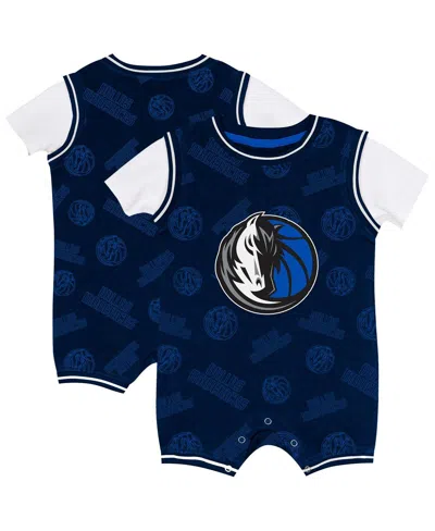 Outerstuff Baby Boys And Girls Navy Dallas Mavericks Logo Mania Romper In Animal Print