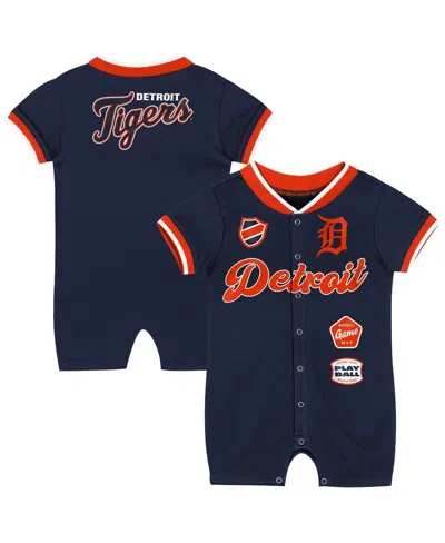 Outerstuff Baby Boys And Girls Navy Detroit Tigers Pinch Coverall In Blue