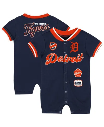 Outerstuff Baby Boys And Girls Navy Detroit Tigers Pinch Coverall In Blue