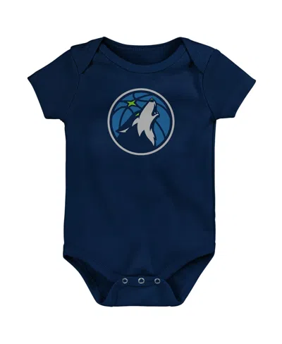 Outerstuff Baby Boys' And Girls' Navy Minnesota Timberwolves Primary Logo Bodysuit In Blue