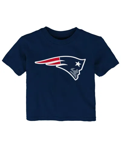 Outerstuff Kids' Baby Boys And Girls Navy New England Patriots Primary Logo T-shirt In Blue