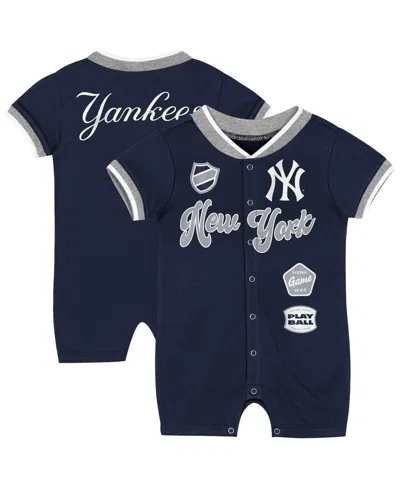 Outerstuff Baby Boys And Girls Navy New York Yankees Pinch Coverall In Blue