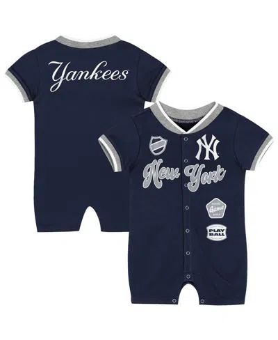 Outerstuff Baby Boys And Girls Navy New York Yankees Pinch Coverall In Blue