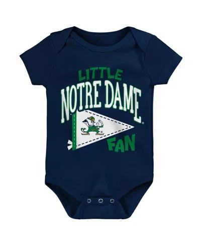 Outerstuff Baby Boys And Girls Navy Notre Dame Fighting Irish Little Banner Bodysuit In Gold