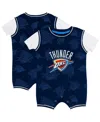 Outerstuff Baby Boys And Girls Navy Oklahoma City Thunder Logo Mania Romper In Multi