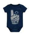 Outerstuff Baby Boys And Girls Navy Penn State Nittany Lions #1 Fan Foam Finger Bodysuit In Navy