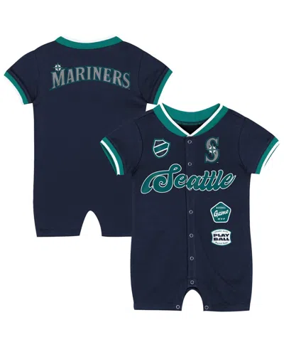 Outerstuff Baby Boys And Girls Navy Seattle Mariners Pinch Coverall In Blue