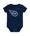 Outerstuff Baby Boys And Girls Navy Tennessee Titans Team Logo Bodysuit In Blue