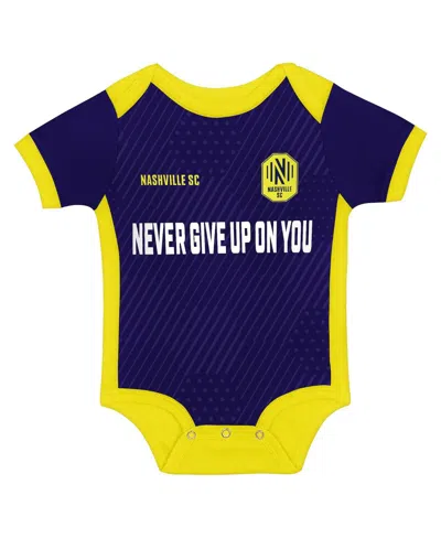 Outerstuff Baby Boys And Girls Navy/yellow Nashville Sc Field Player Bodysuit In Navy,yellow