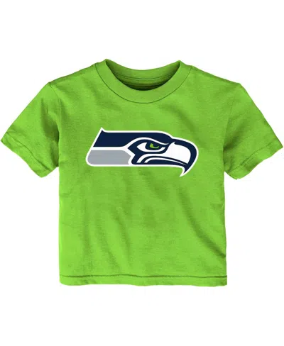 Outerstuff Baby Boys And Girls Neon Green Seattle Seahawks Primary Logo T-shirt