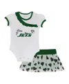 Outerstuff Baby Boys And Girls 2-piece New York Jets Love My Team Bodysuit And Skirt Set In Green