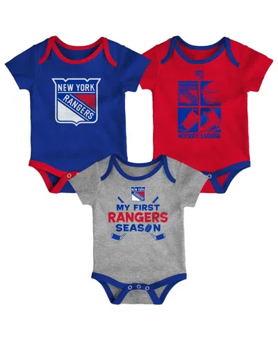 Outerstuff Baby Boys And Girls New York Rangers Legend Three-piece Bodysuit Set In Multi
