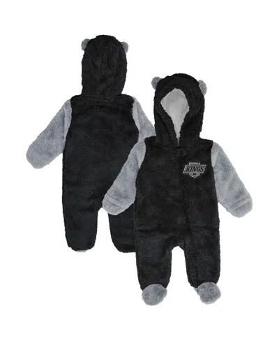 Outerstuff Baby Boys And Girls Newborn Black Los Angeles Kings Stay Napping Fleece Bunting Full-zip Sleeper