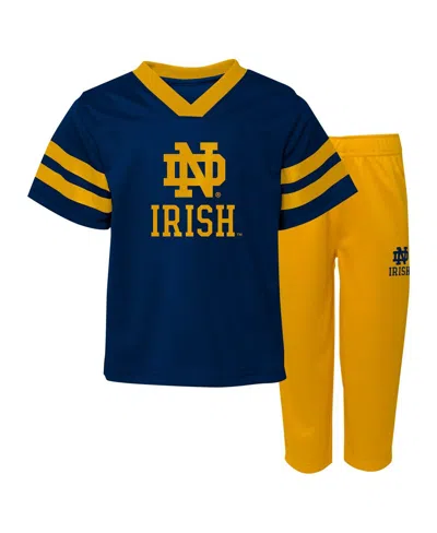 Outerstuff Kids' Baby Boys And Girls 2-piece Notre Dame Fighting Irish Red Zone Jersey & Pants Set In Navy