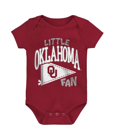 Outerstuff Baby Boys' And Girls' Oklahoma Sooners Little Banner Short-sleeve Lap-shoulder Bodysuit In Burgundy