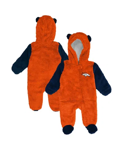 Outerstuff Baby Boys And Girls Orange Denver Broncos Stay Napping Fleece Bunting Full-zip Sleeper