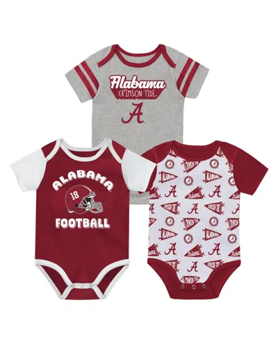 Outerstuff Baby Boys And Girls  Crimson Alabama Crimson Tide Star Player Three-piece Bodysuit Set In Multi