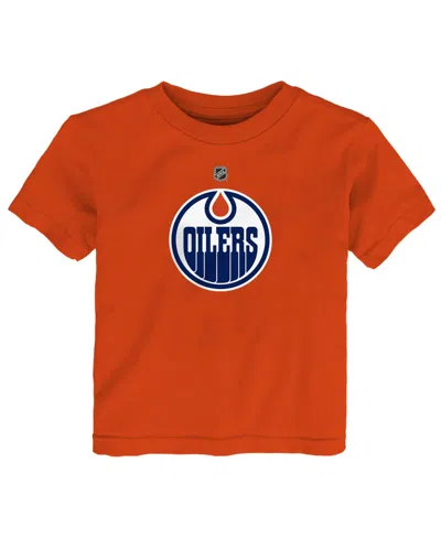 Outerstuff Kids' Baby Boys And Girls  Orange Edmonton Oilers Primary Logo T-shirt In Brown