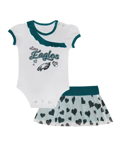 Outerstuff Baby Boys And Girls Philadelphia Eagles Love My Team Bodysuit Skirt Set In Green