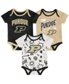 Outerstuff Baby Boys And Girls Purdue Boilermakers Three-pack All Day Play Bodysuit Set In Multi