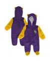 Outerstuff Baby Boys And Girls Purple Minnesota Vikings Stay Napping Fleece Bunting Full-zip Sleeper In Purple