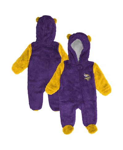 Outerstuff Baby Boys And Girls Purple Minnesota Vikings Stay Napping Fleece Bunting Full-zip Sleeper
