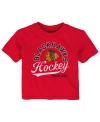 OUTERSTUFF BABY BOYS AND GIRLS RED DISTRESSED CHICAGO BLACKHAWKS TAKE THE LEAD T-SHIRT