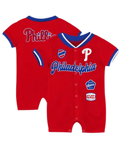 Outerstuff Baby Boys And Girls Red Philadelphia Phillies Pinch Coverall Shorts