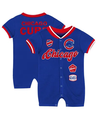 Outerstuff Baby Boys And Girls Royal Chicago Cubs Pinch Coverall In Blue