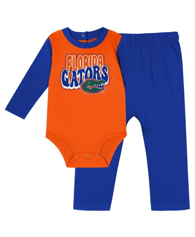 Outerstuff Baby Boys And Girls Royal Florida Gators Double Up Long Sleeve Bodysuit And Pant Set In Blue