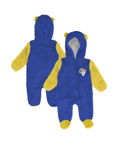 Outerstuff Baby Boys And Girls Royal Los Angeles Rams Stay Napping Fleece Bunting Full-zip Sleeper In Blue