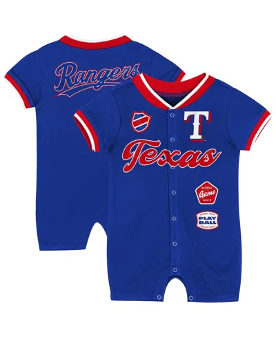 Outerstuff Baby Boys And Girls Royal Texas Rangers Pinch Coverall In Blue