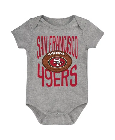 Outerstuff Baby Boys' And Girls' San Francisco 49ers For The Ball Short-sleeve Three-snap Bodysuit In Gray