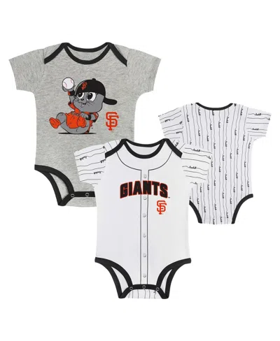 Outerstuff Baby Boys And Girls San Francisco Giants Play Ball 2-pack Bodysuit Set In Gray,white