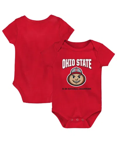 Outerstuff Kids' Baby Boys And Girls Scarlet Ohio State Buckeyes College Football Playoff 2024 National Champions Bod