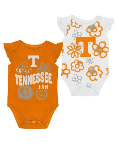 Outerstuff Baby Boys And Girls Tennessee Orange/white Tennessee Volunteers Little Sunshine 2-piece Bodysuit Set In Multi