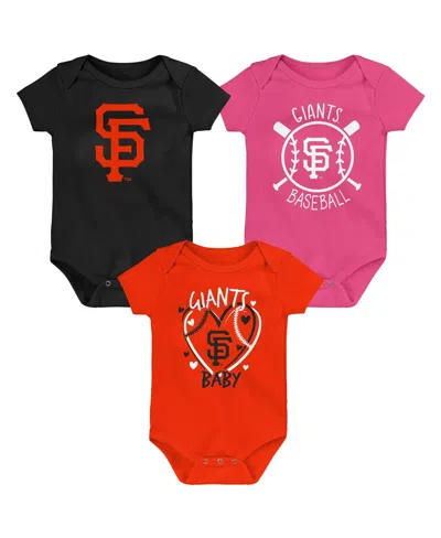 Outerstuff Baby Boys And Girls Three-pack San Francisco Giants Slide Home Bodysuit Set In Multi