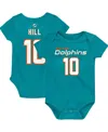 Outerstuff Newborn And Infant Navy Boys And Girls Tyreek Hill Aqua Miami Dolphins Mainliner Player Name And Num In Aqua