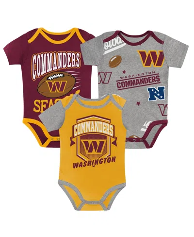 Outerstuff Baby Boys' And Girls' Washington Commanders First Round Pick Bodysuit Set, 3-piece In Gray