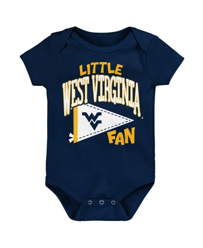 Outerstuff Baby Boys' And Girls' West Virginia Mountaineers Little Banner Short-sleeve Bodysuit In Blue