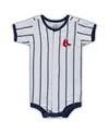 Outerstuff Infant White Boston Red Sox Pinstripe Power Hitter Coverall In White