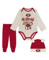Outerstuff Baby Boys And Girlsâ 3-piece Scarlet San Francisco 49ers Little Champ Set In Red