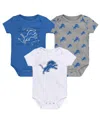 Outerstuff Baby Detroit Lions Team Starter 3-pack Bodysuit Set In Blue