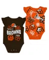 Outerstuff Baby Girls 2-piece Cleveland Browns The Sunshine Bodysuit Set In Multi