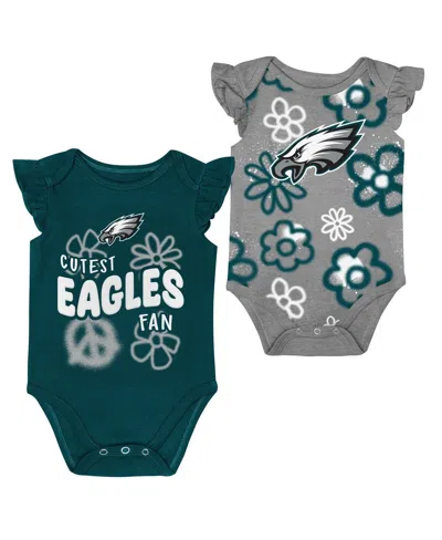 Outerstuff Kids' Baby Girls 2-piece Philadelphia Eagles The Sunshine Bodysuit Set In Multi