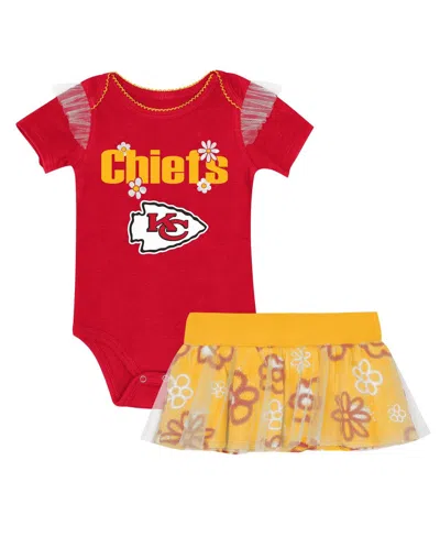 Outerstuff Kids' Baby Girls Kansas City Chiefs My Team Rocks Bodysuit And Skirt Set In Red