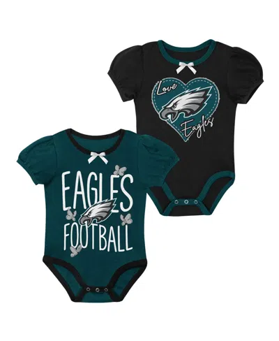 Outerstuff Baby Girls' Philadelphia Eagles Star Power Short-sleeve Two-piece Bodysuit Set In Multi