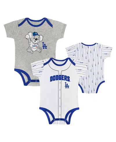 Outerstuff Baby Los Angeles Dodgers Play Ball 2-pack Bodysuit Set In Gray White