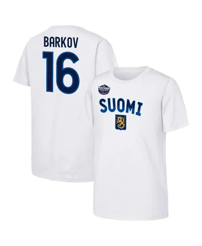 Outerstuff Kids' Big Boys And Girls Aleksander Barkov White Finland 2025 4 Nations Face-off Player Name Number T-shir
